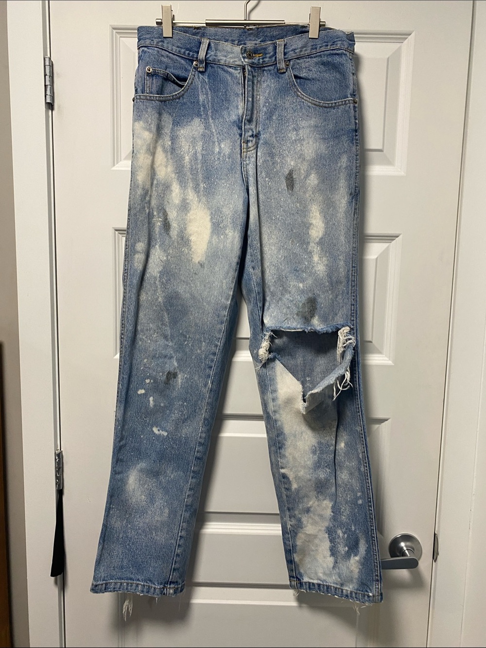 L.A. Blues Distressed Light Blue Bleach-Effect Boyfriend Jeans